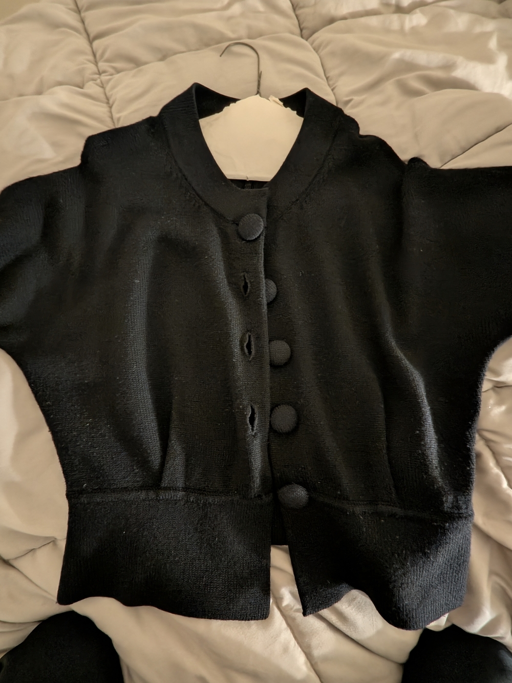 Banana Republic Black Cropped Button-Up Jacket